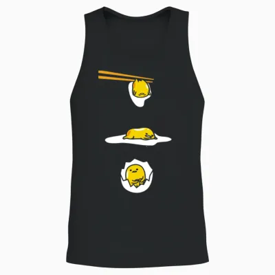 Gudetama Lazy Egg Unisex Tank Top - Black