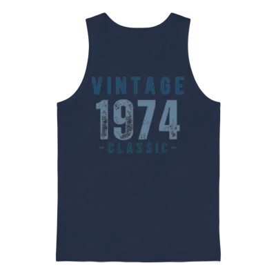 Vintage, 1974, Classic and Elegant Unisex Tank Top - Navy