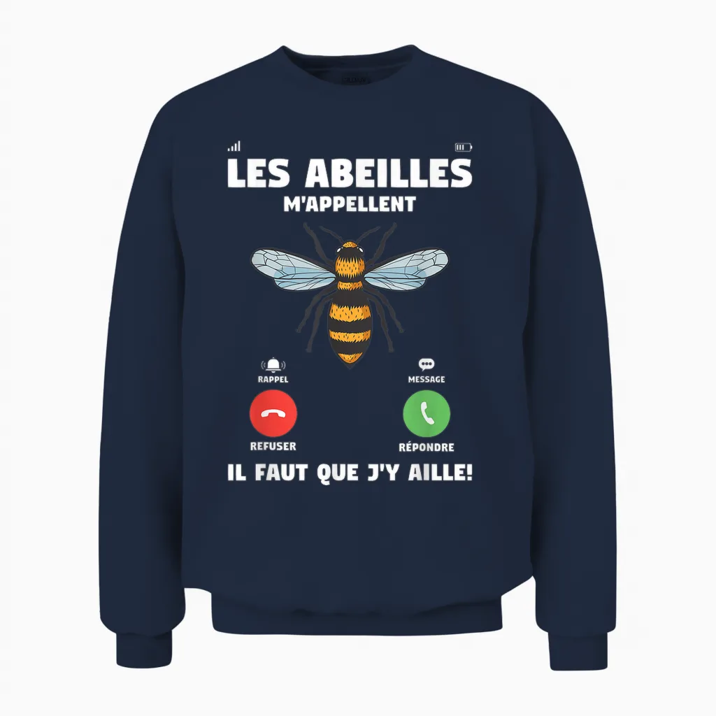 Funny Quote Beekeeping for a Beekeeper T-Shirt, Black, S Unisex Sweatshirt in Navy