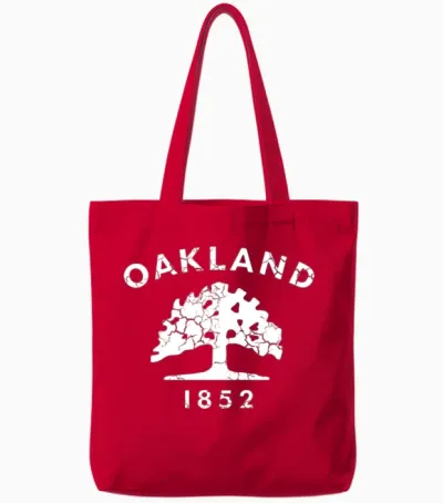 Oakland Flag California Home Family Tote Bags - Red