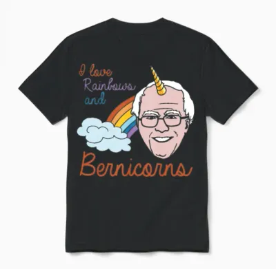 I Love Rainbows and Bernicorns Unisex T-Shirt - Black
