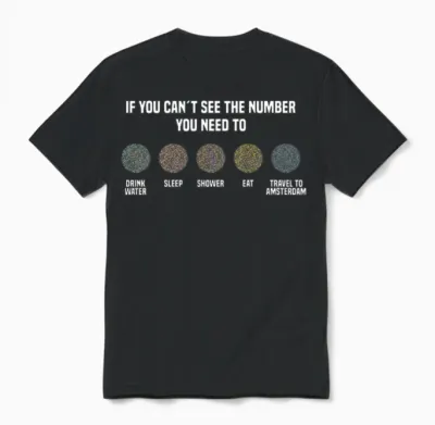Ishihara Numbers - Travel to Amsterdam Unisex T-Shirt - Black