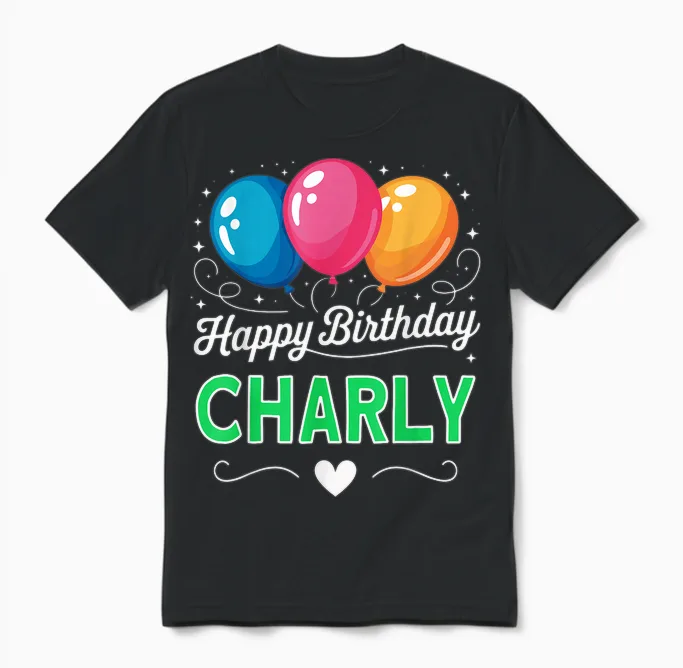 Joyeux Anniversaire En Disant Charly Unisex T-Shirt in Black