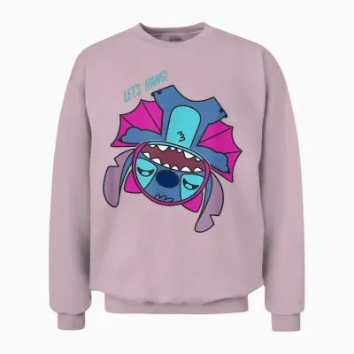 Amazon Essentials Stitch Halloween Bat Costume Let's Hang Unisex Sweatshirt - Light Pink