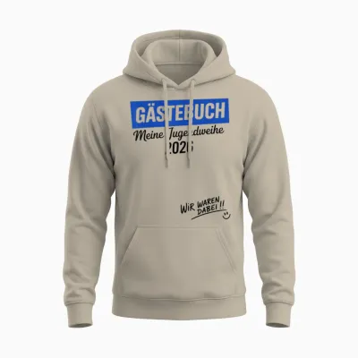 Jugendweihe 2026 Gästebuch Geschenke Junge Mädchen Unisex Hoodie - Sand