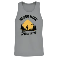 Never Hike Alone Mountain Dog Hiking Hiker Unisex Tank Top - Sport Grey – 2