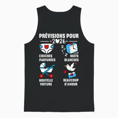 Man Soon Dad 2026 Announcement Humor, Gift Future Dad 2026 Unisex Tank Top - Black