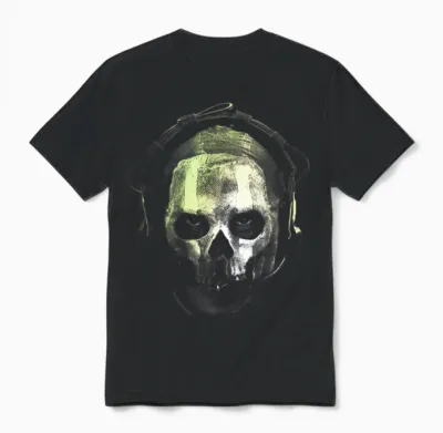Call of Duty Ghost Skull Portrait Video Game Unisex T-Shirt - Black