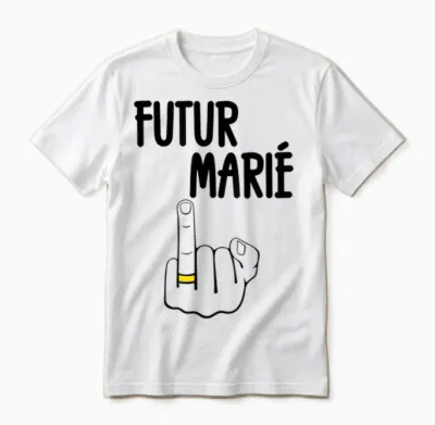 Futur Marié Enterrement Vie De Garçon Evg Humour T-Shirt, White, S Unisex T-Shirt - White
