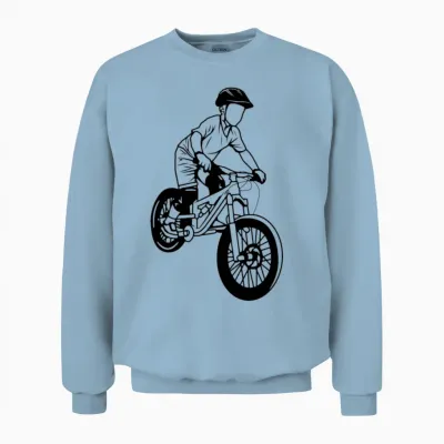 Mountain Biking Boy Unisex Sweatshirt - Light Blue