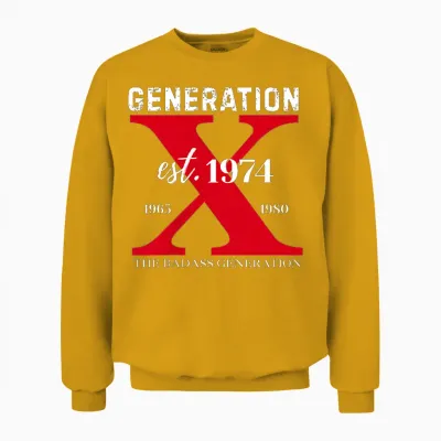 Gen X 1974 T-Shirt "bevor Du Geboren Wurdest", Sissie Skull Unisex Sweatshirt - Gold