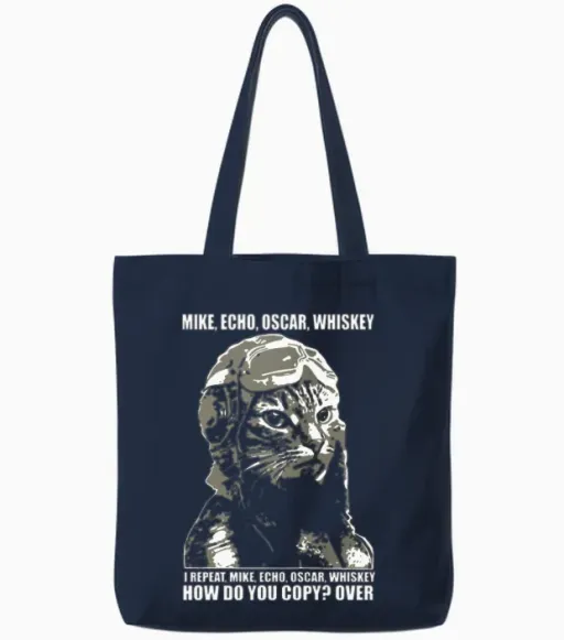 Mike Echo Oscar Whiskey I Repeat Mike Echo Oscar W Tote Bags - Navy