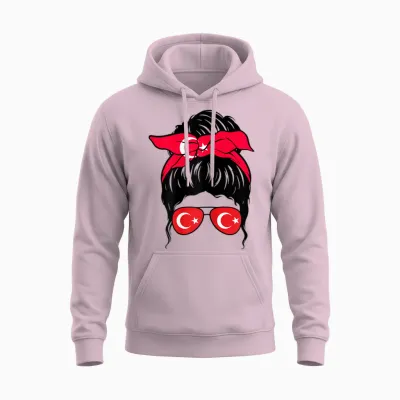 Türkisches Mädchen Türkiye Türkische Flagge Türkei Türk Kizi Unisex Hoodie - Light Pink