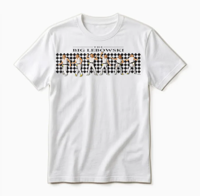 The Big Lebowski the Dude Checkerboard Dance Unisex T-Shirt in White