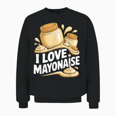 I Love Mayonnaise, Food Lover Funny Unisex Sweatshirt - Black