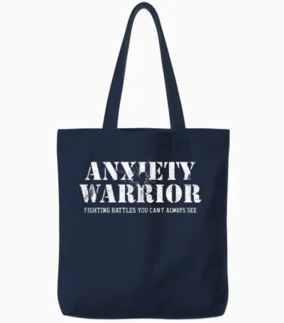 Anxiety Warrior Tote Bags - Navy