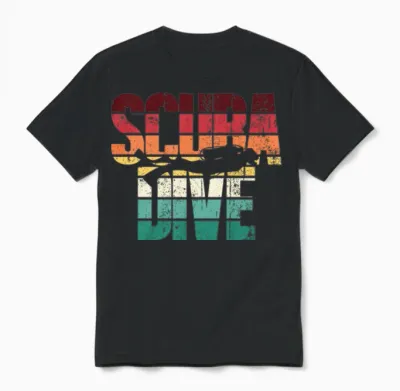 Scuba Dive Vintage Retro Unisex T-Shirt - Black