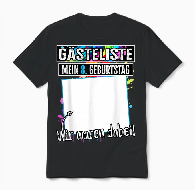 8 Jahre Junge Mädchen - Mein 8 Geburtstag Kindergeburtstag Unisex T-Shirt in Black