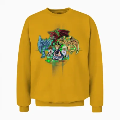 Yu-Gi-Oh! Goods Logo Graphic Gaming Apparel Fan Merchandise Papl605 Unisex Sweatshirt - Gold