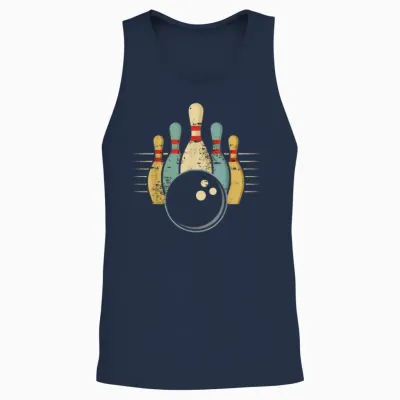 Funny Gift Funny Teen Bowling T-Shirt, Black, S Unisex Tank Top - Navy