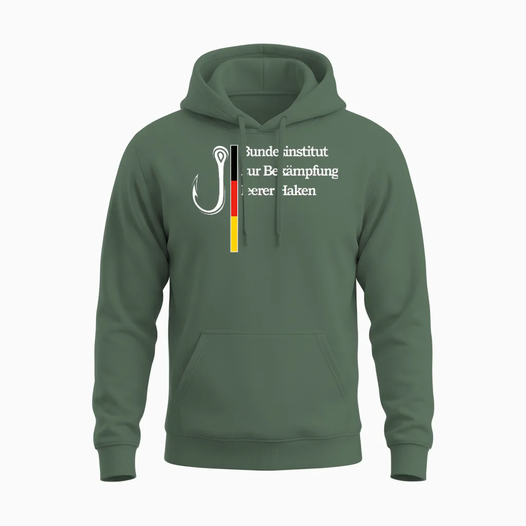 Bundesinstitut Zur Bekämpfung Leerer Haken Angelhaken Angler Unisex Hoodie in Military Green