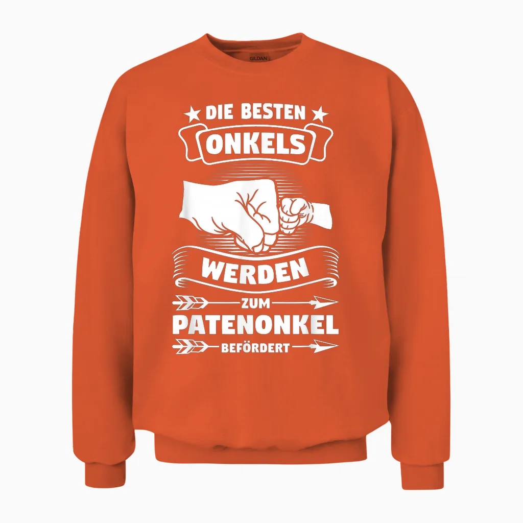 Onkel Werden Zum Patenonkel Patenonkel Onkel Unisex Sweatshirt in Orange