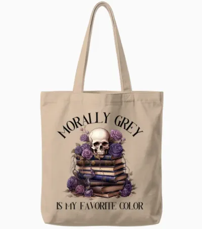 Spicy Fairy Tales Dark Romance Reader Moral Grey Books T-Shirt, Gray Tote Bags - Natural