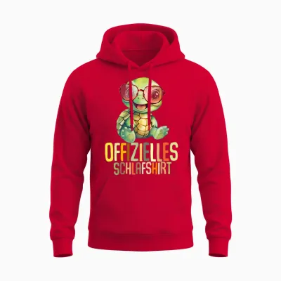 Schildkröte Offizielles Schlafshirt Schlafanzug Nachthemd Unisex Hoodie - Red