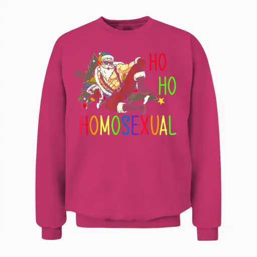 Homosexual Pyjamas Santa Holiday Gay Pride Unisex Sweatshirt - Heliconia
