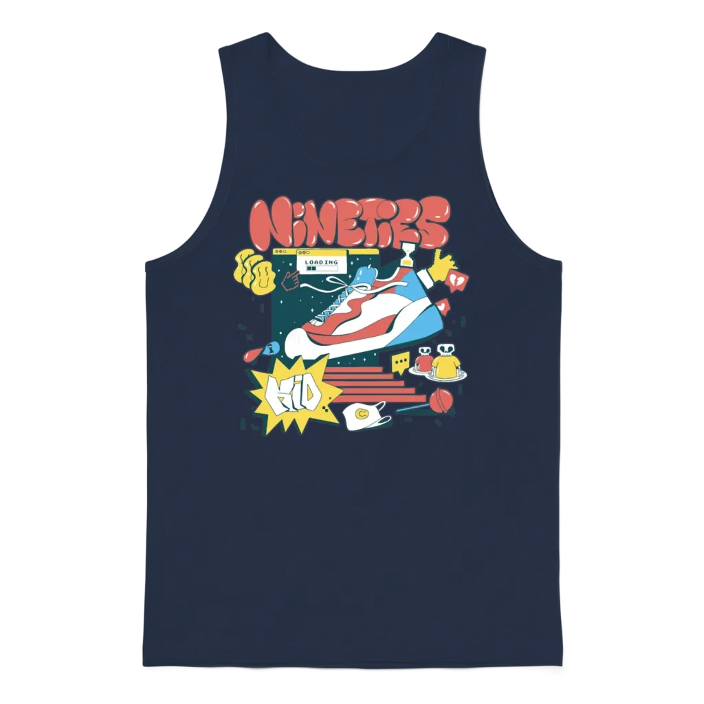 Nineties 90s Kid Retro Unisex Tank Top - Navy