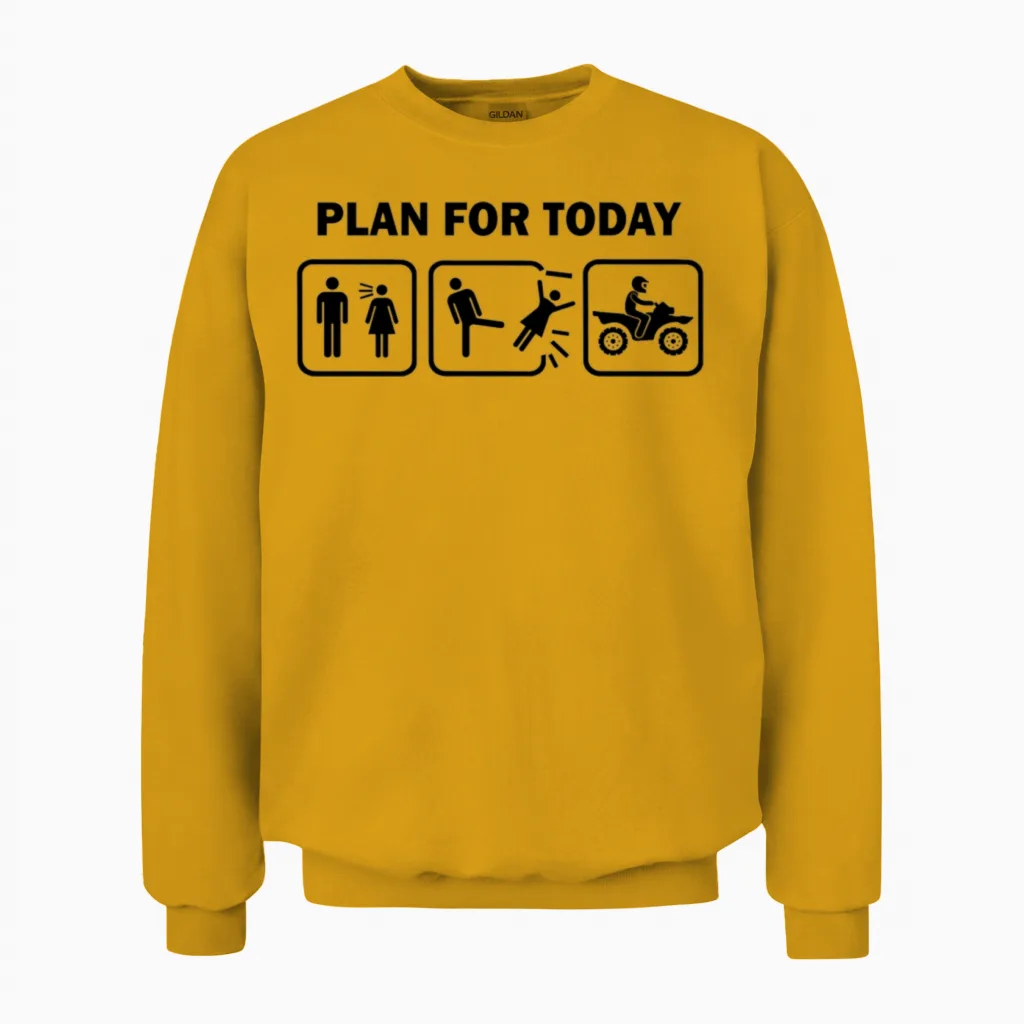 Funny Atv Unisex Sweatshirt in Gold
