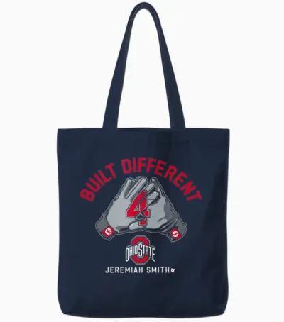 Jeremiah Smith - Built Different - Ohio State Football Tote Bags - Navy