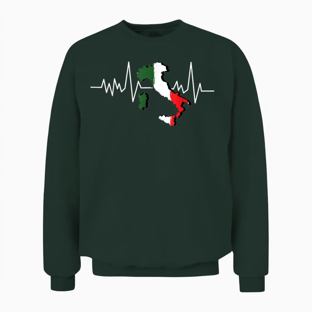 Italie Carte De Drapeau Italien Rythme Unisex Sweatshirt in Forest