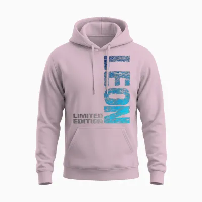 Leon Name First Name Boy Man Birthday T-Shirt, Black Unisex Hoodie - Light Pink