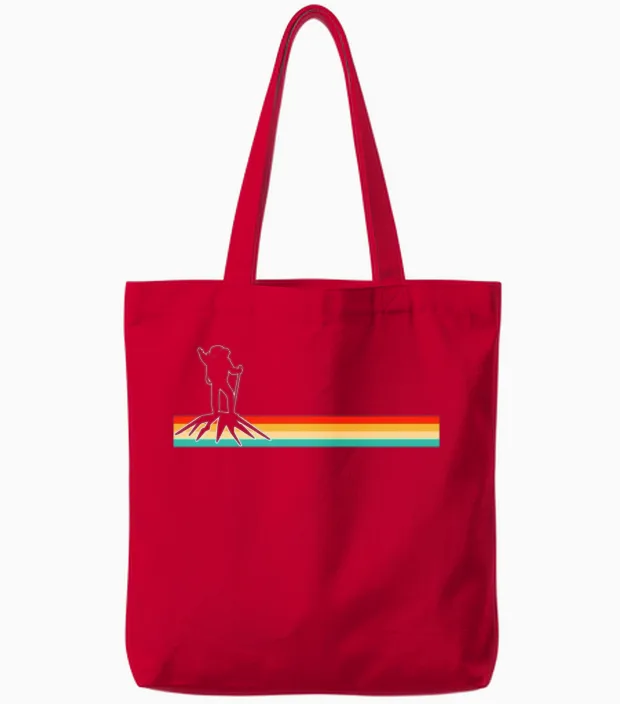 Hiking Retro & Outdoors Tote Bags in Red