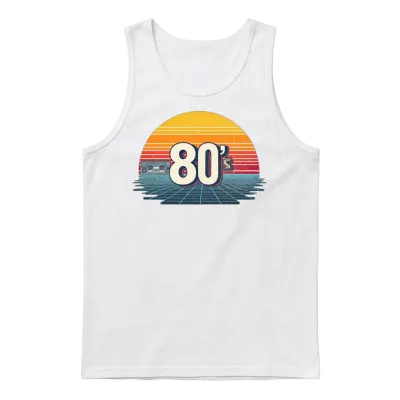 Retro 80s Unisex Tank Top - White