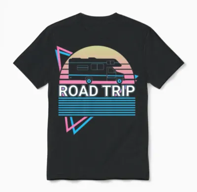 Road Trip Retro Unisex T-Shirt - Black