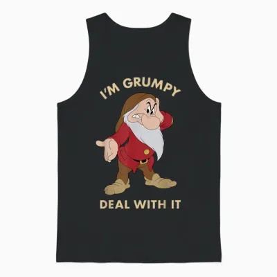 Disney Snow White I'm Grumpy Deal with It Portrait Unisex Tank Top - Black