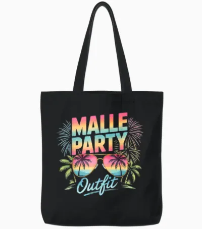 Malle Party Outfit Tote Bags - Black