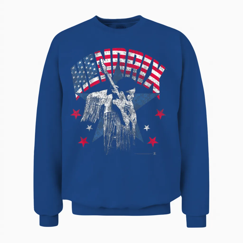 Jimi Hendrix Patriot Unisex Sweatshirt in Royal