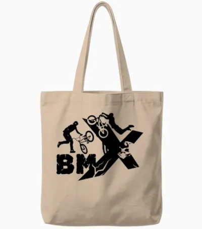 Bmx Rider Tote Bags - Natural
