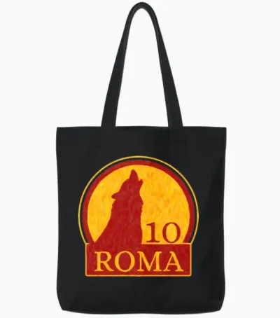 Roma Wolf Tote Bags - Black