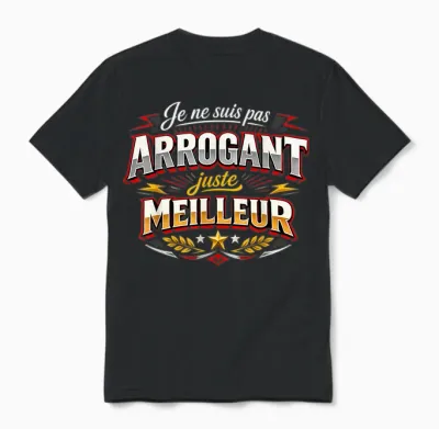 Cadeau Homme Original Humour Pas Arrogant Juste Meilleur Unisex T-Shirt - Black