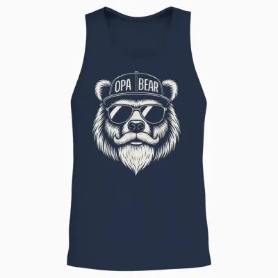 Herren Opa Bär – Lustiges Großvater Bär Unisex Tank Top - Navy