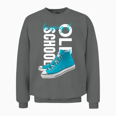 Keeping It Old School, Retro Sneakers Unisex Sweatshirt - Graphite Heather