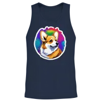 Corgi Dog Dogs Corgi — Lovers Gift Unisex Tank Top - Navy – 2