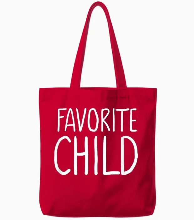 Favorite Child Funny Novelty | Mom/dad's Favorite Tote Bags in Red