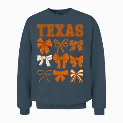 Texas Tx Women Toddler Girls Coquette Bow Y2k State Pride Unisex Sweatshirt - Dark Heather