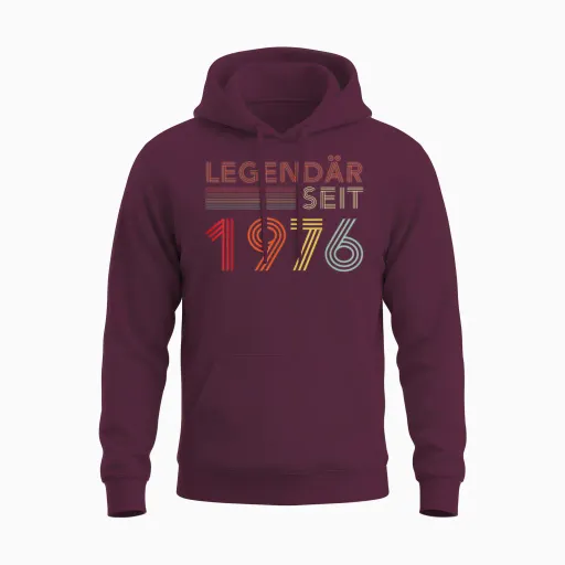 1976 Birthday Man 50th Decoration Funny 50s 50th Birthday Unisex Hoodie - Maroon