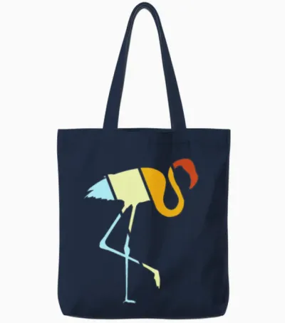 Flamingo Retro Tote Bags - Navy